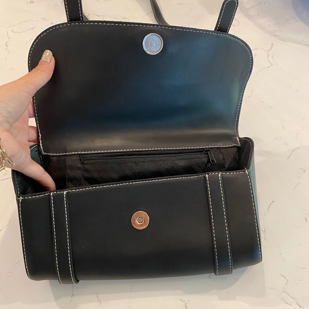Vintage Prada Black Leather Buckle Crossbody - Picture 3 of 5